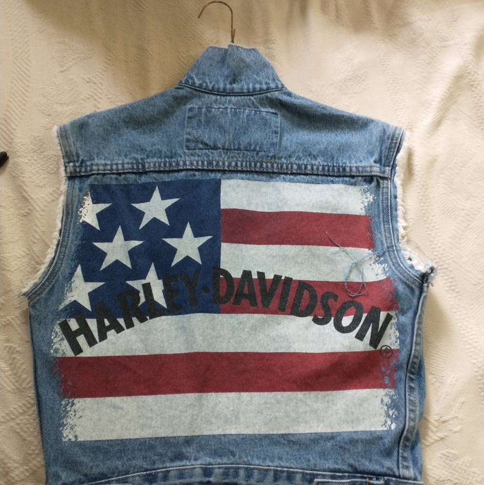 Vintage Harley-Davidson jean vest